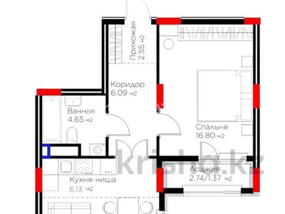 2-комнатная квартира · 51.39 м² · 6/9 этаж, ​Аль-Фараби проспект 73а за 35 млн ₸ в Астане, Есильский р-н