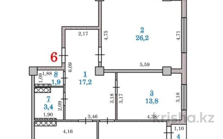 3-комнатная квартира · 97 м² · 2/9 этаж, мкр Асар-2 1792 за 37 млн ₸ в Шымкенте, Абайский р-н — фото 2