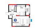 1-комнатная квартира · 44.64 м² · 7/14 этаж, Просп. Аль-Фараби 3 за 39.5 млн ₸ в Астане, Есильский р-н