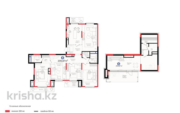 5-бөлмелі пәтер · 204 м² · 7/7 қабат, мкр Северо-Запад, Толеметова — 15% скидка. 30% паркинг, бағасы: ~ 159.9 млн ₸ в Шымкенте, Абайский р-н — фото 2