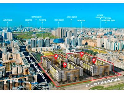 3-комнатная квартира · 87 м² · 4/9 этаж, Нурмагамбетова 25/1 — Нажимеденова за 53.5 млн 〒 в Астане, Сарайшык р-н