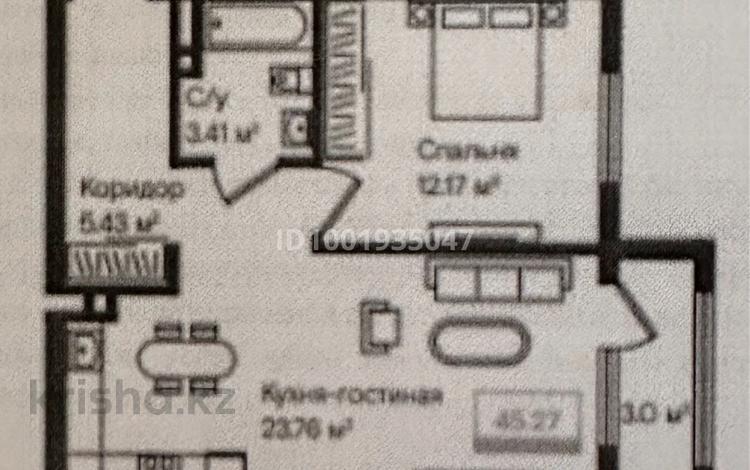 2-бөлмелі пәтер · 45.27 м² · 4/7 қабат, Безделева 111, бағасы: 20 млн ₸ в Шымкенте, Енбекшинский р-н — фото 6