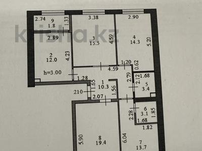 4-комнатная квартира · 94 м² · 2/9 этаж, Сыганак 12 за 56.7 млн ₸ в Астане, Нура р-н