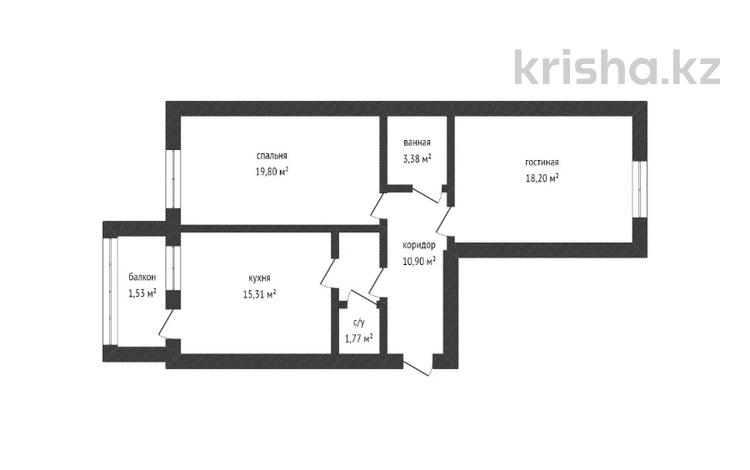 2-комнатная квартира · 70.9 м² · 9/10 этаж, Мкр. Центральный 59 за ~ 24.1 млн ₸ в Кокшетау — фото 2