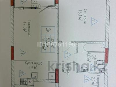 2-бөлмелі пәтер · 54 м² · 2/9 қабат, Мангилик Ел 63/1 — Мангилик ел/Хусейн бен талал, бағасы: 36 млн ₸ в Астане, Есильский р-н
