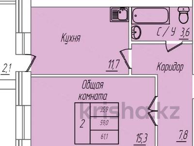 2-комнатная квартира · 61.1 м² · 1/5 этаж, Промышленная 40А за ~ 23.8 млн ₸ в Костанае