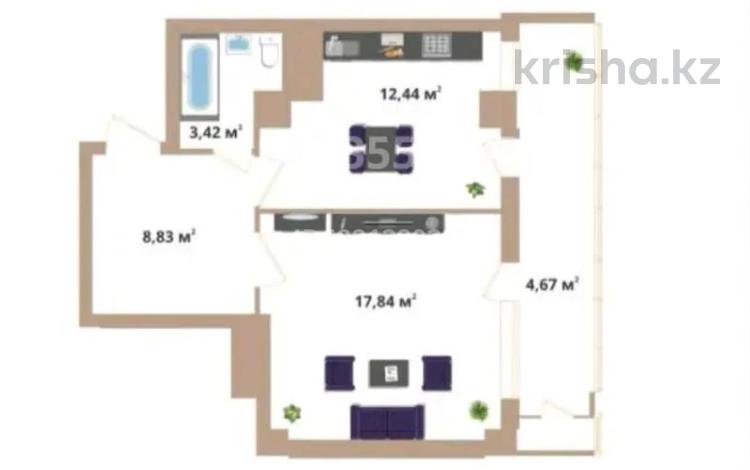 1-комнатная квартира, 46.6 м², 20/20 этаж, Мәңгілік Ел 40/1 за 19.5 млн 〒 в Астане, Есильский р-н — фото 2
