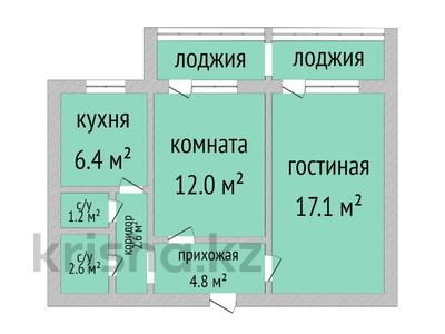 2-бөлмелі пәтер, 49 м², 1/5 қабат, 8 микрорайон 12, бағасы: 15.5 млн 〒 в Костанае