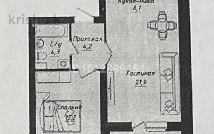 2-бөлмелі пәтер · 51.6 м² · 9/9 қабат, Толе би 40, бағасы: ~ 28.6 млн ₸ в Астане, Нура р-н — фото 2