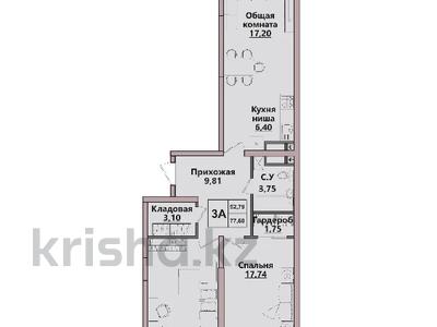 3-комнатная квартира · 77.6 м² · 4/6 этаж, Пос. Гульдала за ~ 34.5 млн 〒