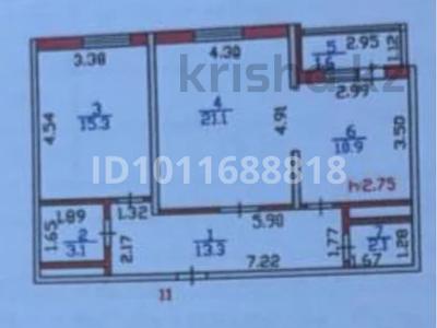 2-комнатная квартира · 67.4 м² · 3/5 этаж, Бирлик за 27 млн ₸ в Талдыкоргане, мкр Бирлик