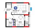 1-бөлмелі пәтер · 35.52 м² · 10/17 қабат, Е-899 5, бағасы: 32.5 млн ₸ в Астане, Нура р-н — фото 3