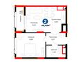 2-комнатная квартира · 48.49 м² · 12/21 этаж, Бухар жырау 20 за ~ 50.3 млн ₸ в Астане, Нура р-н — фото 3