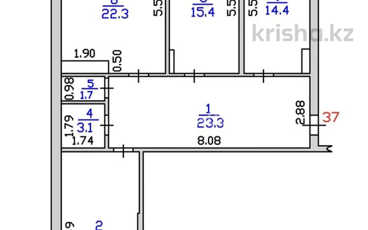 3-комнатная квартира · 103 м² · 3/5 этаж, 9-й микрорайон, Шығыс за 40.5 млн ₸ в Талдыкоргане — фото 2