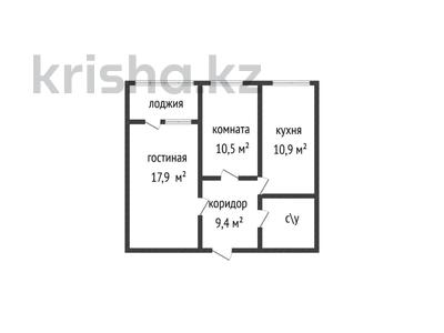 2-бөлмелі пәтер · 54.9 м² · 4/6 қабат, Береке шағын ауданы 50, бағасы: 26.5 млн ₸ в Костанае, Микрорайон Береке