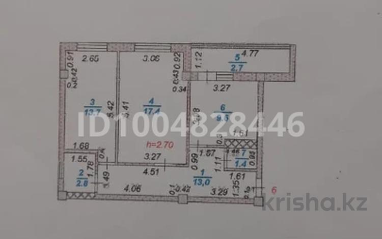 2-комнатная квартира · 60.6 м² · 3/9 этаж, мкр Туран , 192 квартал 359/36 за 27 млн ₸ в Шымкенте, Каратауский р-н — фото 2
