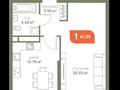 1-комнатная квартира · 42 м² · 5/9 этаж, Рыскулова 1/4 за 24.9 млн ₸ в Алматы, Алатауский р-н — фото 2