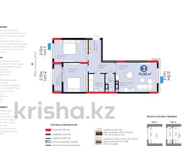 3-комнатная квартира · 75.85 м² · 12/14 этаж, Улы Дала БЛОК D, КОМФОРТ+ КЛАСС 10 ниже, чем у застройщика! — ЦЕНА НИЖЕ, ЧЕМ У ЗАСТРОЙЩИКА за 40.5 млн 〒 в Астане, Нура р-н