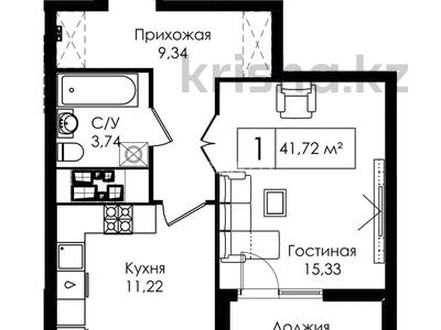 1-комнатная квартира, 42 м², 11/20 этаж, Толе би 20 за 17.2 млн 〒 в Астане, Есильский р-н