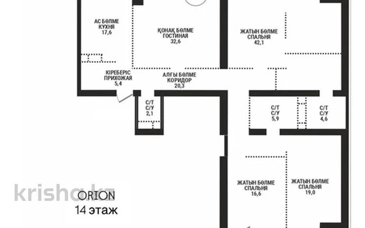 4-бөлмелі пәтер · 170.3 м² · 14/33 қабат, Аль-фараби 15/1 — Козыбаева, бағасы: ~ 143.7 млн ₸ в Алматы, Бостандыкский р-н — фото 2