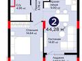 2-бөлмелі пәтер · 44.28 м² · 9/12 қабат, Улы Дала 14, бағасы: 25 млн ₸ в Астане, Нура р-н