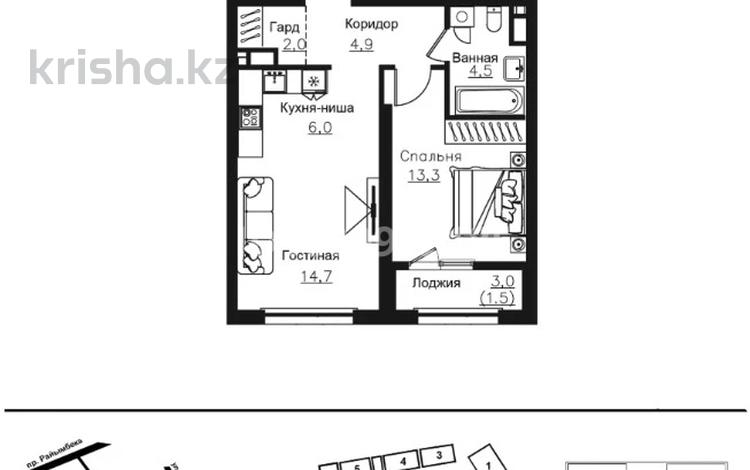 1-бөлмелі пәтер · 47 м² · 6/16 қабат, Ауэзова 3г/2, бағасы: 47 млн ₸ в Алматы, Алмалинский р-н — фото 2