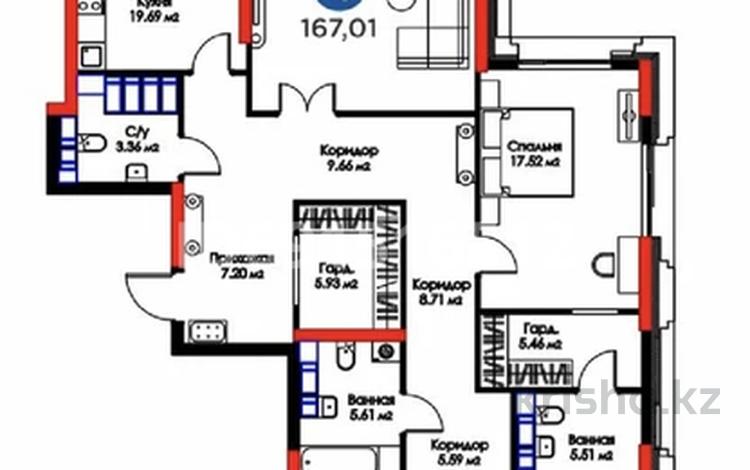 4-комнатная квартира, 170 м², 16/21 этаж, Кунаева 5 за 115 млн 〒 в Астане — фото 3