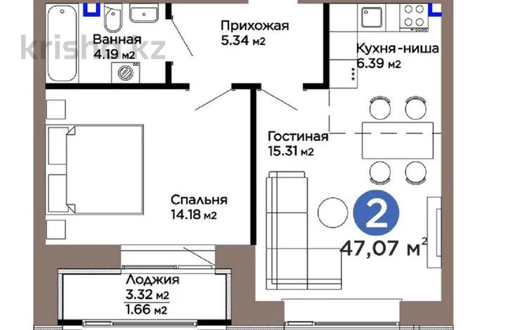 2-бөлмелі пәтер · 47.7 м² · 4/12 қабат, Е-899 5/1, бағасы: 38.5 млн ₸ в Астане, Нура р-н — фото 4