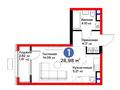 1-бөлмелі пәтер · 28.98 м², Бауыржана Момышулы 11/14а, бағасы: ~ 24.3 млн 〒 в Алматы, Алатауский р-н — фото 3