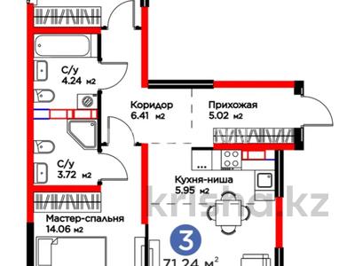 3-бөлмелі пәтер · 71.24 м² · 2/9 қабат, Райымбека 219Б — проспект Райымбека 219 б, бағасы: 58 млн ₸ в Алматы, Жетысуский р-н