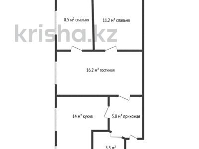 3-комнатная квартира · 65 м² · 3/5 этаж, А. Бородина 168 за 24.5 млн 〒 в Костанае