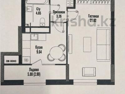 1-бөлмелі пәтер · 42.56 м² · 21/21 қабат, Бухар жырау 12/2, 12/3, бағасы: 28.9 млн ₸ в Астане, Есильский р-н