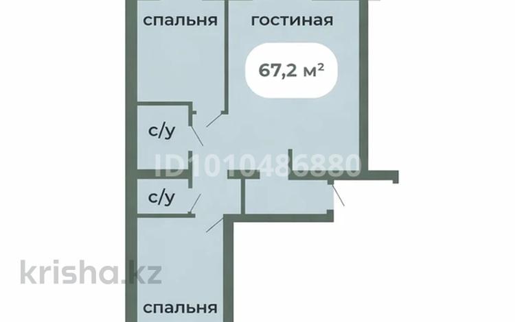 3-бөлмелі пәтер · 67.3 м² · 3/4 қабат, Умбетей жырау 99 — Узак батыр, бағасы: 18.9 млн ₸ в Астане, Нура р-н — фото 2