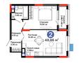 2-бөлмелі пәтер · 48.86 м² · 4/17 қабат, Улы Дала — БЛОК D, бағасы: 38 млн ₸ в Астане, Нура р-н — фото 2