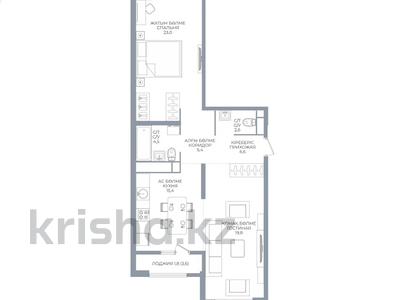 2-бөлмелі пәтер · 79 м² · 8/16 қабат, Каныша Сатпаева 90/55Б, бағасы: 58.5 млн ₸ в Алматы, Бостандыкский р-н