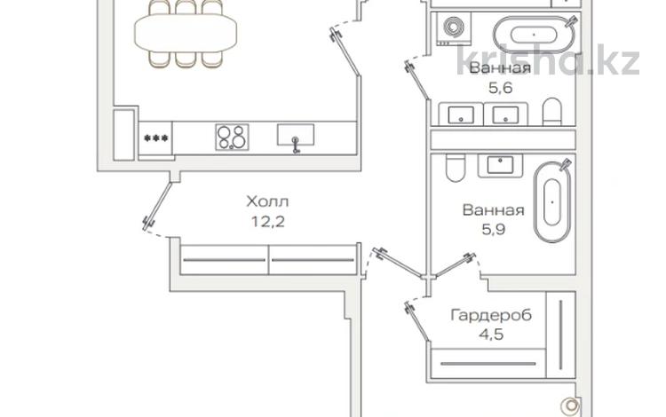 3-комнатная квартира · 102.4 м² · 2/9 этаж, Проспект Аль-Фараби и улица Маркова за ~ 143 млн ₸ в Алматы, Бостандыкский р-н — фото 2