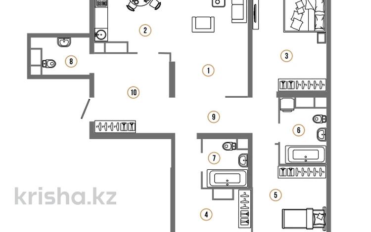 4-комнатная квартира · 123 м² · 12/16 этаж, Манаса — Абая за 120 млн 〒 в Алматы, Бостандыкский р-н — фото 3