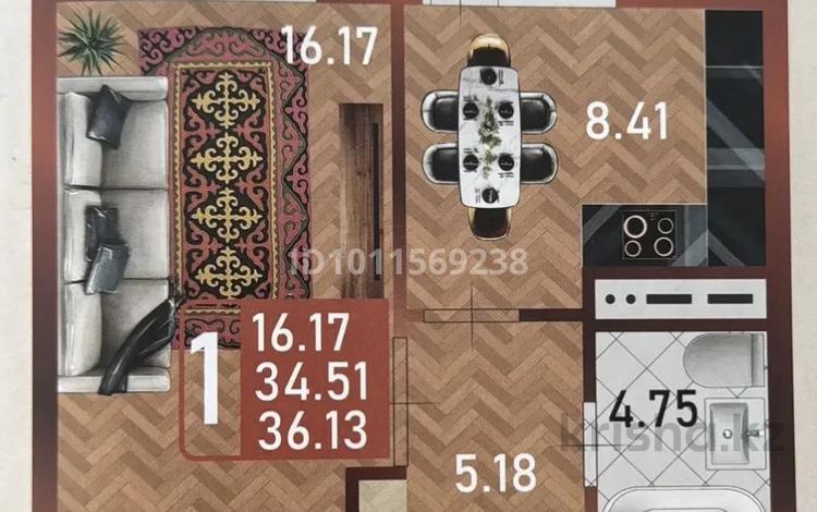 1-комнатная квартира · 37 м² · 14/14 этаж, Сафуан Шаймерденов 1 за 16.9 млн ₸ в Астане, Сарайшык р-н — фото 3
