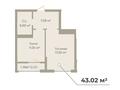 1-комнатная квартира, 43.02 м², Е 882 участок 7 за ~ 19.4 млн 〒 в Астане, Нура р-н — фото 2