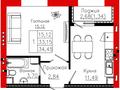 1-комнатная квартира · 34.45 м² · 5/12 этаж, Айтматова 19 за ~ 17.2 млн ₸ в Астане, Нура р-н