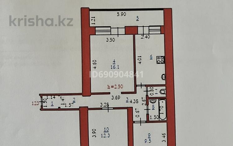 3-комнатная квартира, 66.4 м², 4/10 этаж, мкр 8 285 за 21 млн 〒 в Актобе, мкр 8 — фото 11