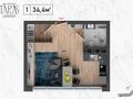 1-комнатная квартира · 34.4 м² · 12/12 этаж, 7-й мкр, 7А мкр. уч.№18 за 18.5 млн ₸ в Актау — фото 7