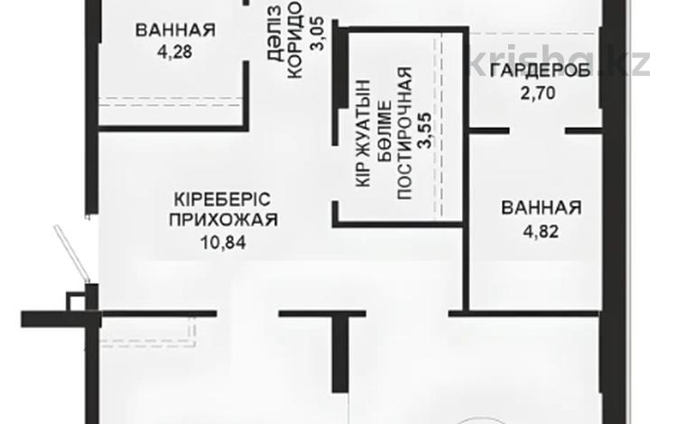 3-комнатная квартира · 100.85 м² · 5/12 этаж, А 32 2Б — БЕЗ КОМИССИИ за ~ 89.5 млн ₸ в Астане, Сарайшык р-н — фото 20