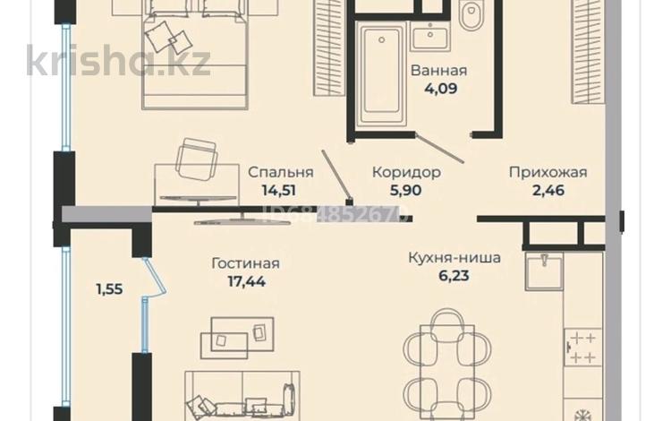 2-комнатная квартира, 52.18 м², 10/18 этаж, Сыганак 4 за 21.3 млн 〒 в Астане, Есильский р-н — фото 3