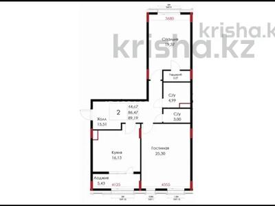 2-бөлмелі пәтер · 86.26 м² · 1/4 қабат, мкр Ак Шагала, Мкр. Ак Шагала 6, бағасы: 45 млн 〒 в Атырау