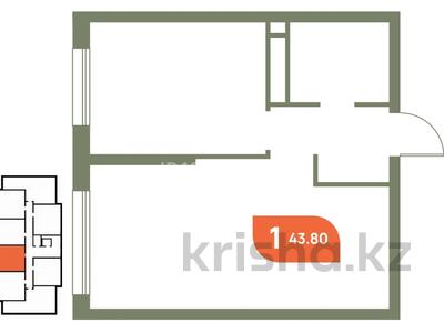 1-бөлмелі пәтер · 44.76 м² · 8/9 қабат, Алғабас ш/а., Рыскулова 1/12 — Омарова, бағасы: 27.2 млн ₸ в Алматы, Алатауский р-н