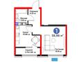1-бөлмелі пәтер · 38.98 м², мкр Ботакоз 2/1, бағасы: ~ 29.6 млн ₸ в Алматы, Алатауский р-н — фото 3