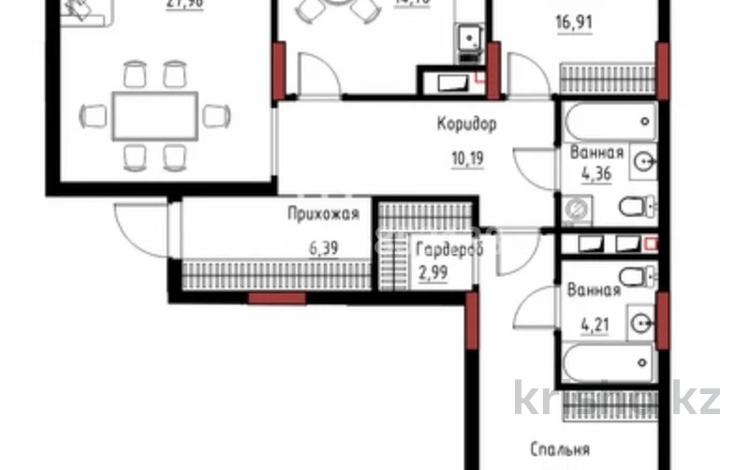 3-комнатная квартира · 109.68 м² · 7/12 этаж, пересечение пр. Мәңгілік Ел и ул. Хусейн бен Талал 9/3 за 84 млн ₸ в Астане, Есильский р-н — фото 2