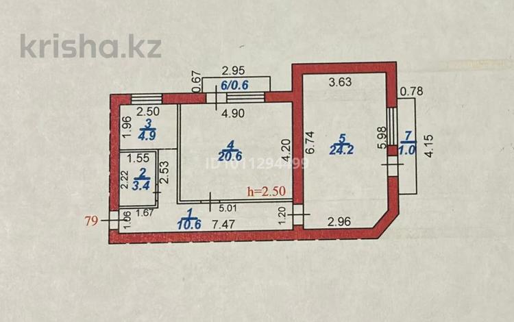 2-комнатная квартира · 65.3 м² · 5/5 этаж, Пришахтинск, 22й микрорайон 22 за 15 млн 〒 в Караганде, Алихана Бокейханова р-н — фото 11