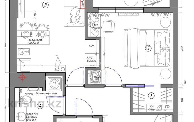 2-комнатная квартира · 41.1 м² · 3/9 этаж, ул. Е-36 4 — Сыганак-E 35 за 45 млн ₸ в Астане, Нура р-н — фото 2